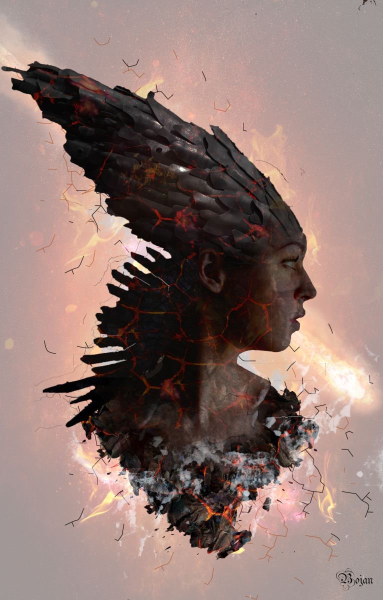 Illustrative Portrait Photograph By Bojan Jevtic, 28 X 43, Passion, Original Artwork