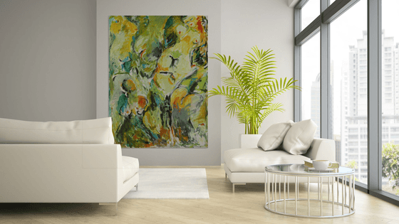 FLIGHT OF A BUTTERFLY - nude abstract original painting, erotic, interior art