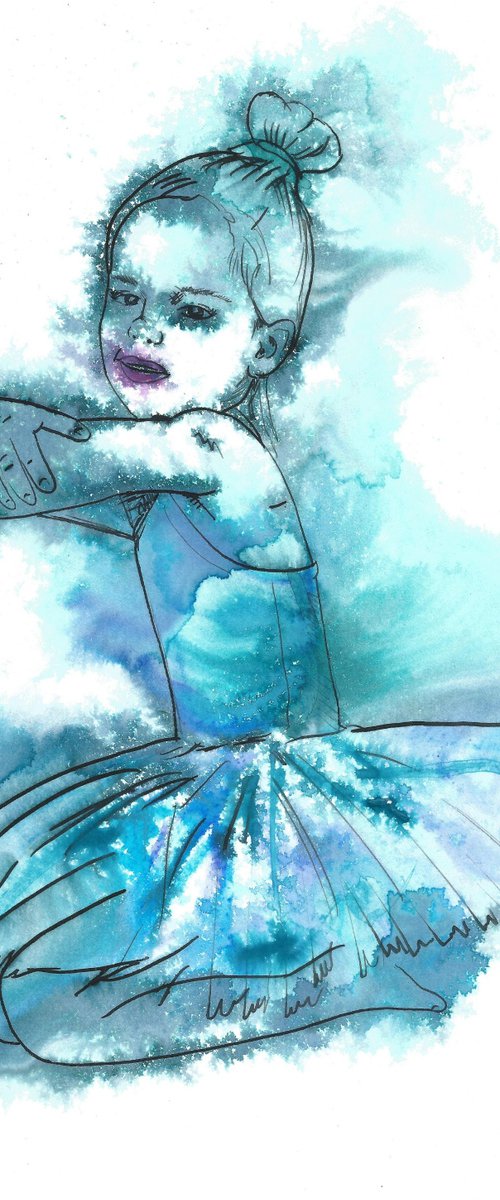 Blue Child Ballet Dancer, Glimpse from Azure by Dianne Bowell