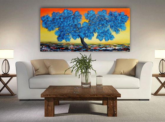 Blue Blooming Tree. Chritsmas sale was 495 USD now 395 USD.