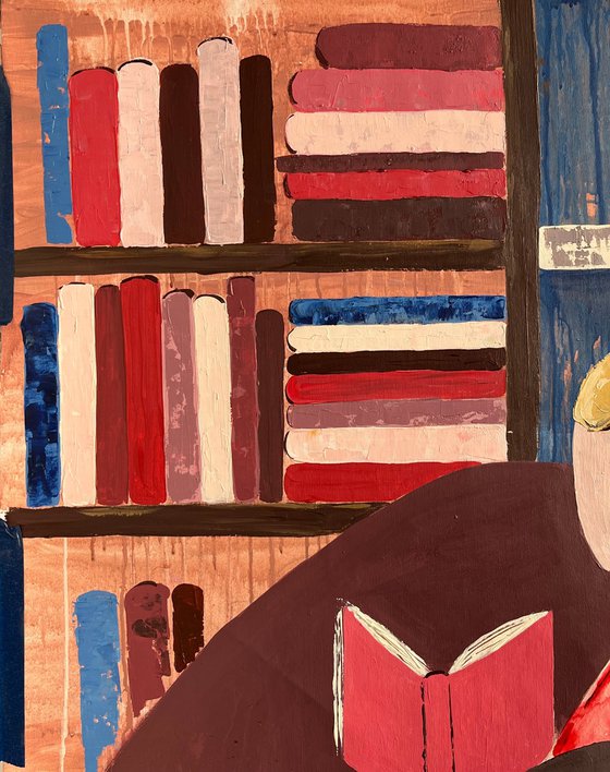 Woman Cat Original Painting