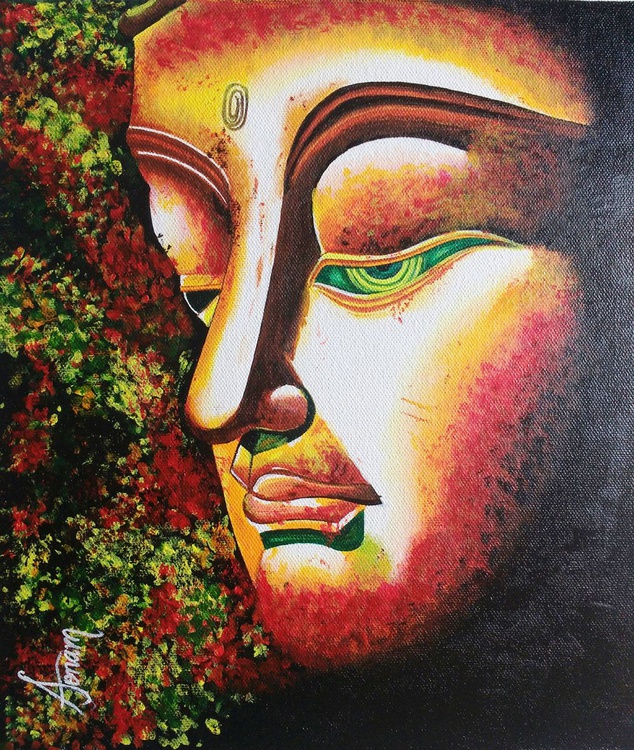 Lord Buddha Acrylic Painting By Sonam Mishra Artfinder