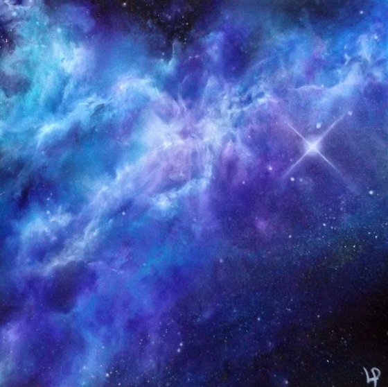Pheonix - Finger-painted Space, Starry Sky, Nebula