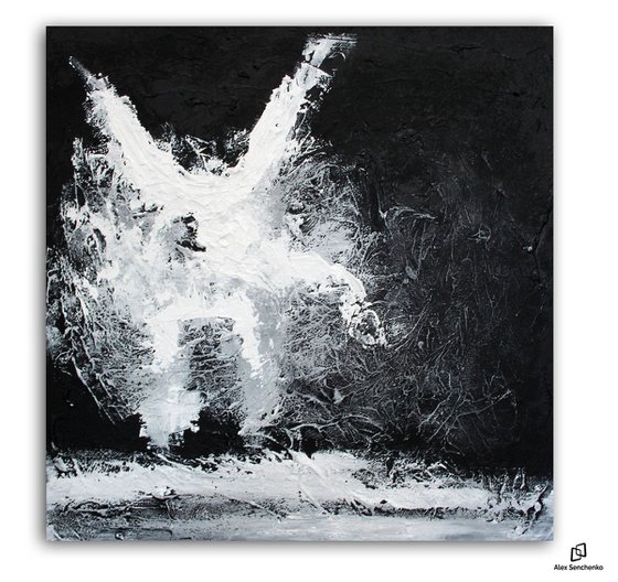 Black and White Abstract Painting  / Saga N73