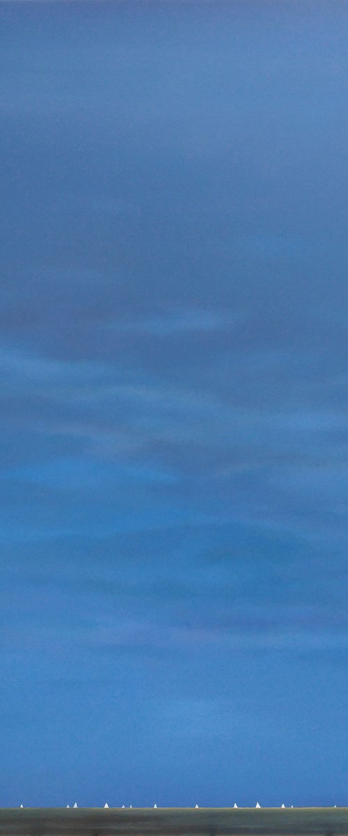 White sails, blue evening by Nelly van Nieuwenhuijzen
