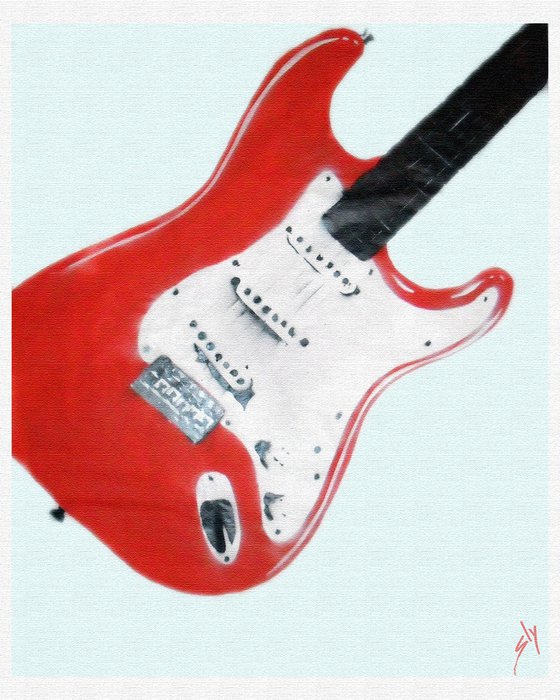 STRAT (RED ON A BOX CANVAS).