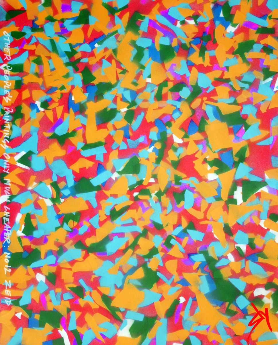 Expressive Abstract Painting By Juan Sly, 23 X 30", Other No. 12 Zeid (U)., Original Artwork