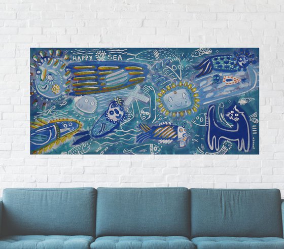 HAPPY SEA (in a cat´s dream) 100x205cm