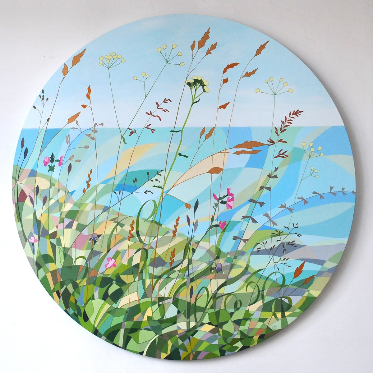 Impressionistic Landscape Acrylic Painting By Theresa Shaw, 35 X 35", My World, Original Artwork