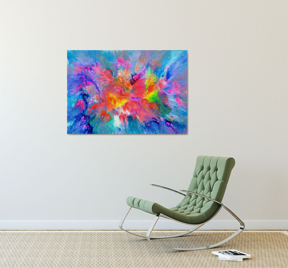 Cosmic Love - 100x70 cm - XL Large Abstract Painting