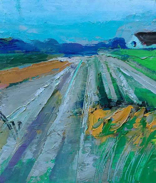 Rural landscape, 50x20cm by Victoria Cozmolici