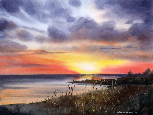 Sunset on the sea #15 by Eugenia Gorbacheva