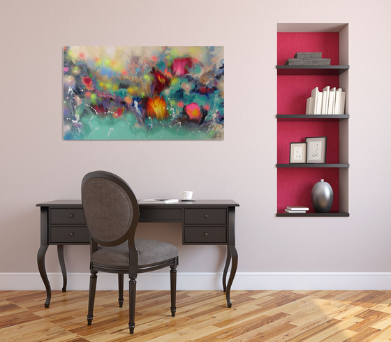 "Floral Musical Accompaniment", LARGE Painting