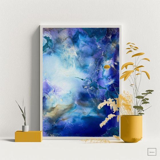 Ocean Blue Abstract Artwork