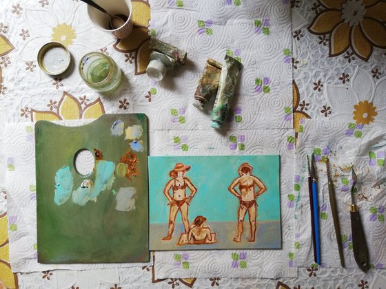 Three Women Sunbathing