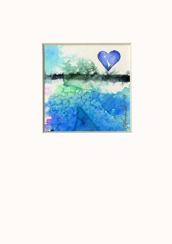 Little Blue Heart 2 - Heart art by Kathy Morton Stanion