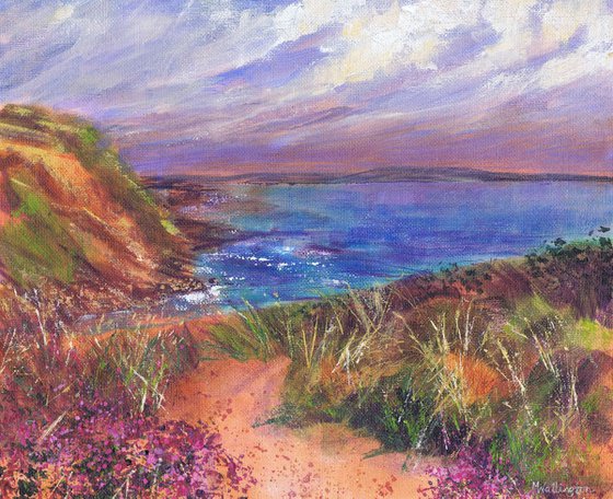 Seascape, Heathers by the Coast Path