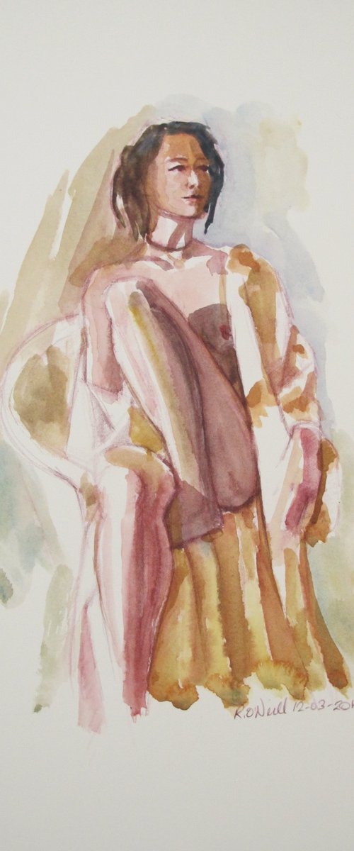 Draped seated female nude by Rory O’Neill