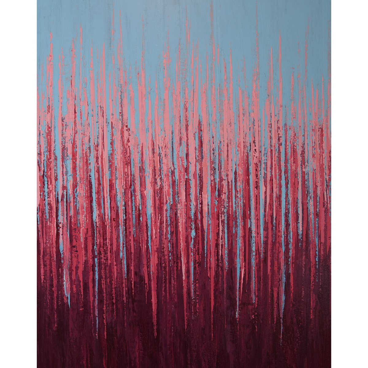 Expressive Abstract Acrylic Painting By Suzanne Vaughan, 24 X 30", Berry Blue - Color Field, Original Artwork