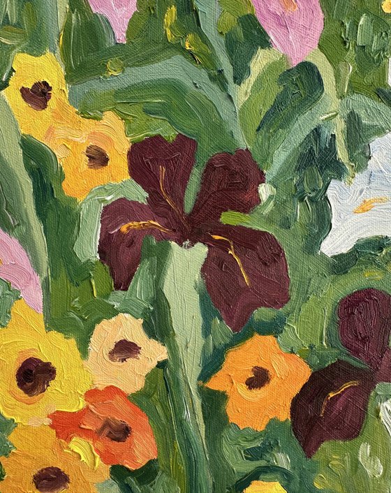 Field of summer flowers