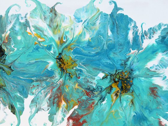 Turquoise Spring - Large Painting 70" x 26"