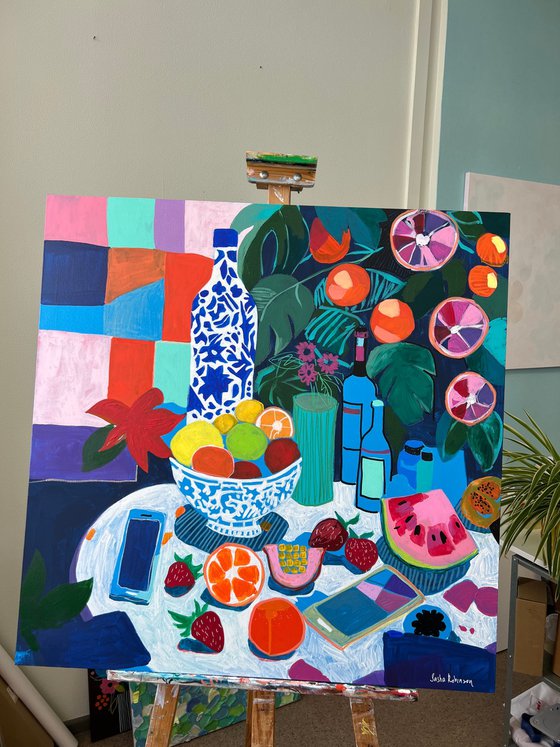 Still life with Vase and Fruit