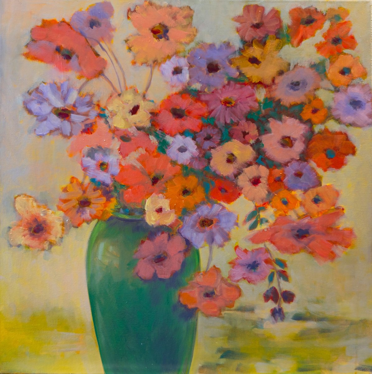 Green Vase. By Veta Barker, 20 X 20, Artwork For Sale On Artfinder