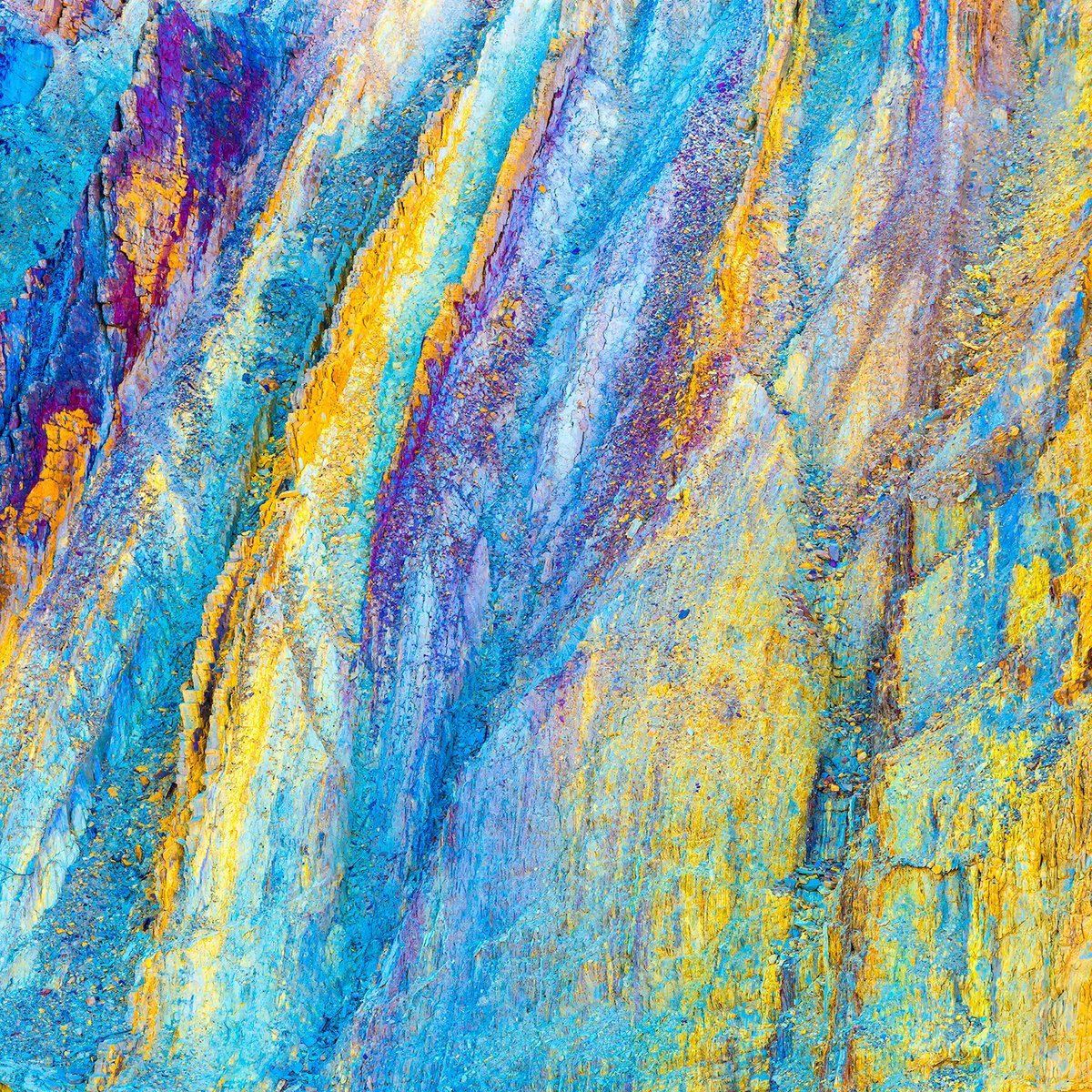 Photorealistic Abstract Photograph By Nick Psomiadis, 35 X 35", Ochre Rainbow, Original Artwork