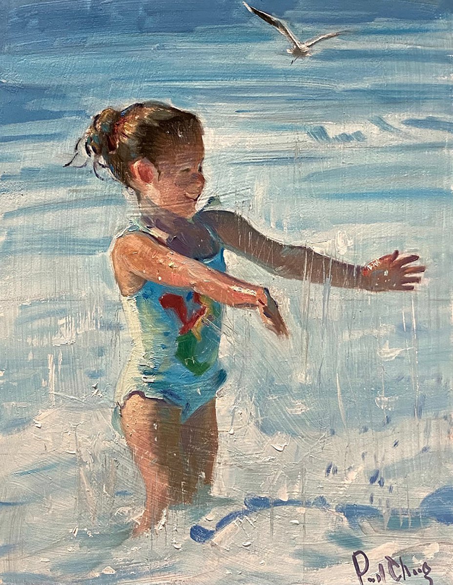 Impressionistic Landscape Oil Painting By Paul Cheng, 12 X 16", Revel In, Original Artwork