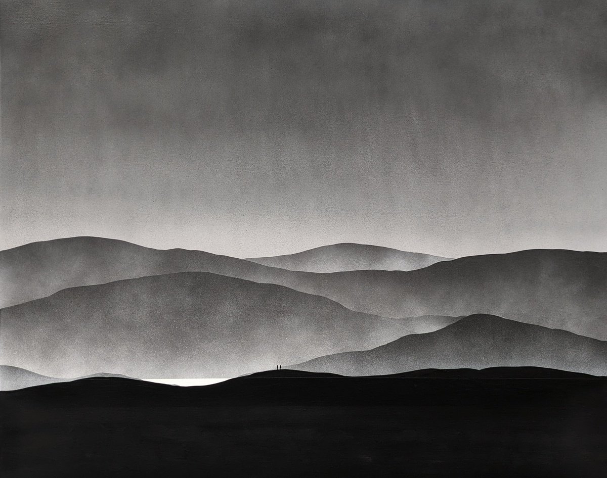 Landscape Acrylic Painting By Robert Owen Bloomfield, 31 X 24", Bal??u 9, Original Artwork