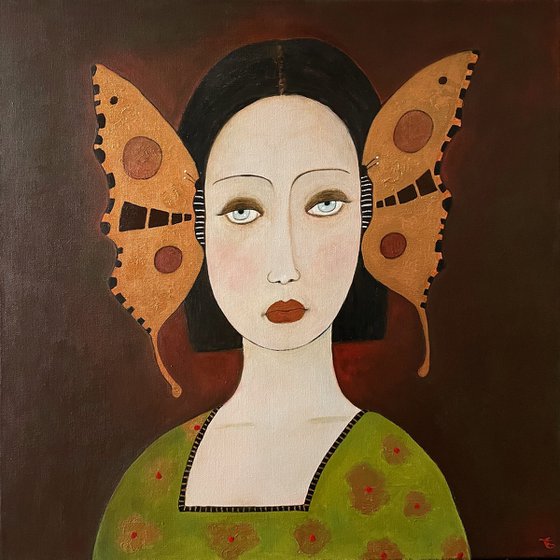 THE LADY WITH GOLDEN BUTTERFLIES