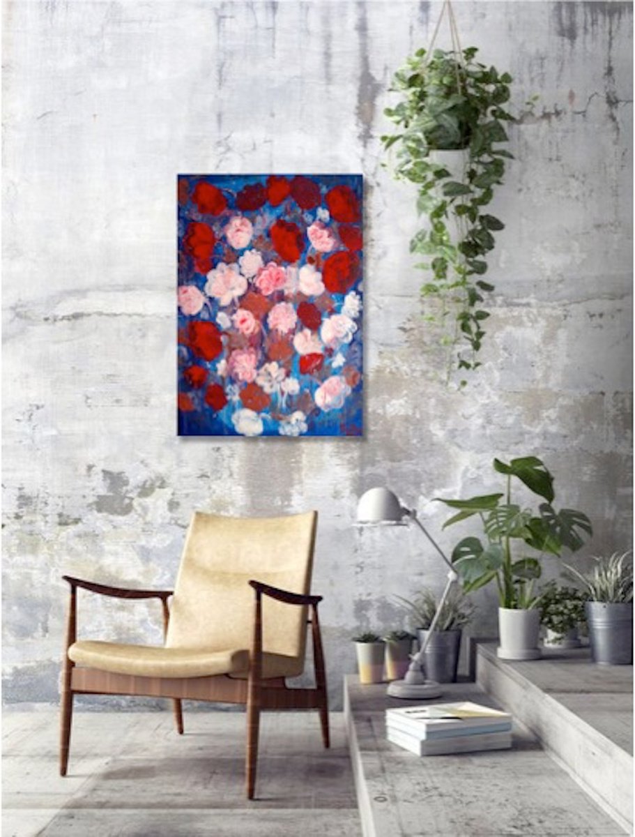 Piece of Heaven original acrylic painting made by Elena Parau, 70x50x2 cm (2021) by Elena Parau
