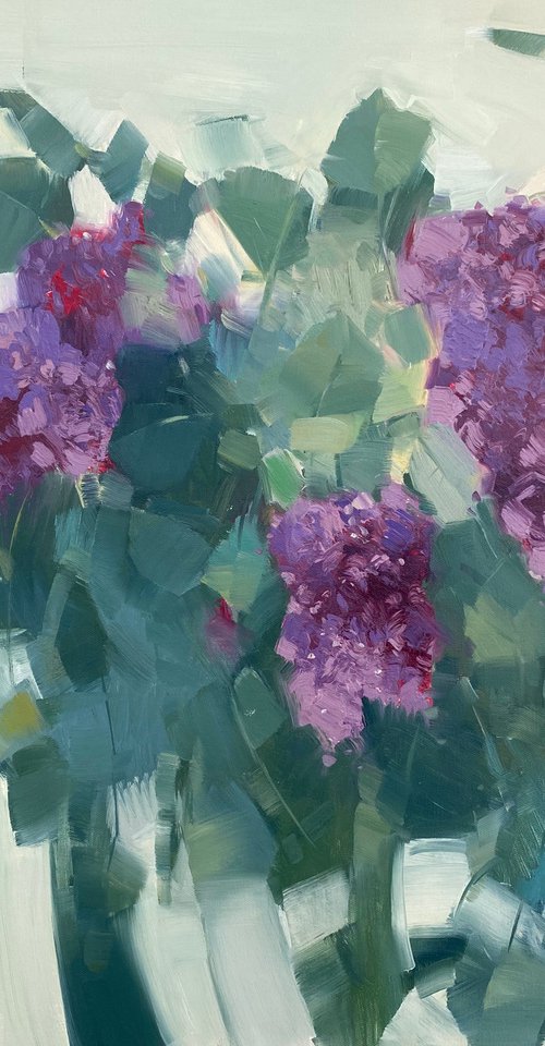 Lilacs, Original oil painting, Handmade artwork, One of a kind by Vahe Yeremyan