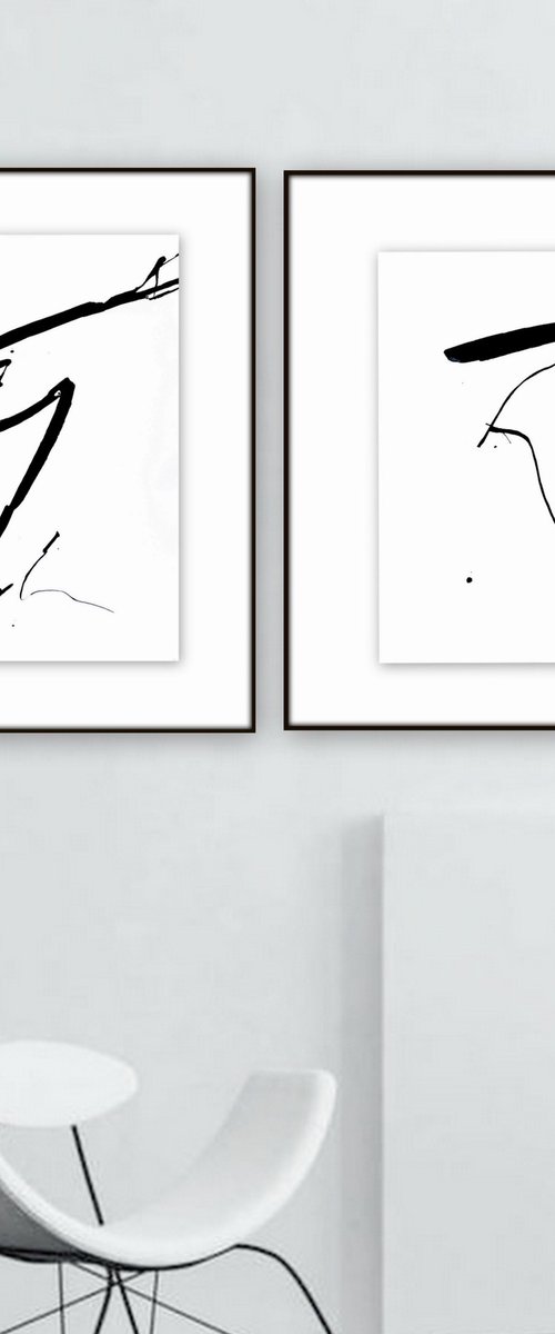 Abstract artwork. Set of 2. by Nadia Moniatis