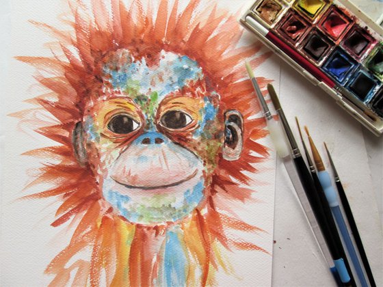 Cute Orangutan Portrait