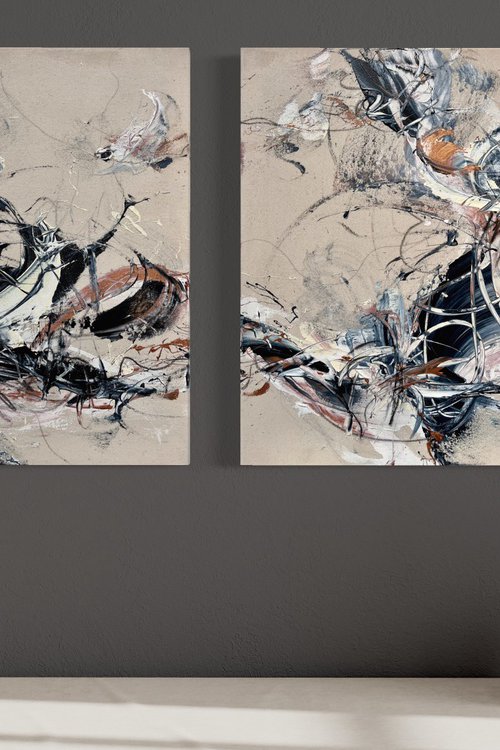 Free flowing (diptych) by Maria Bevilacqua-Fischer