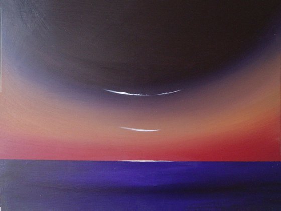 canvas painting " Rainbow Night " seascape landscape large wall art original abstract art canvas colour paint - 16 x 20  " other sizes