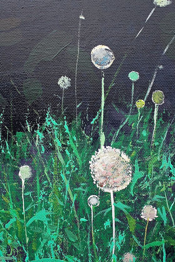 In the Night Garden Large Painting 40"x 30"