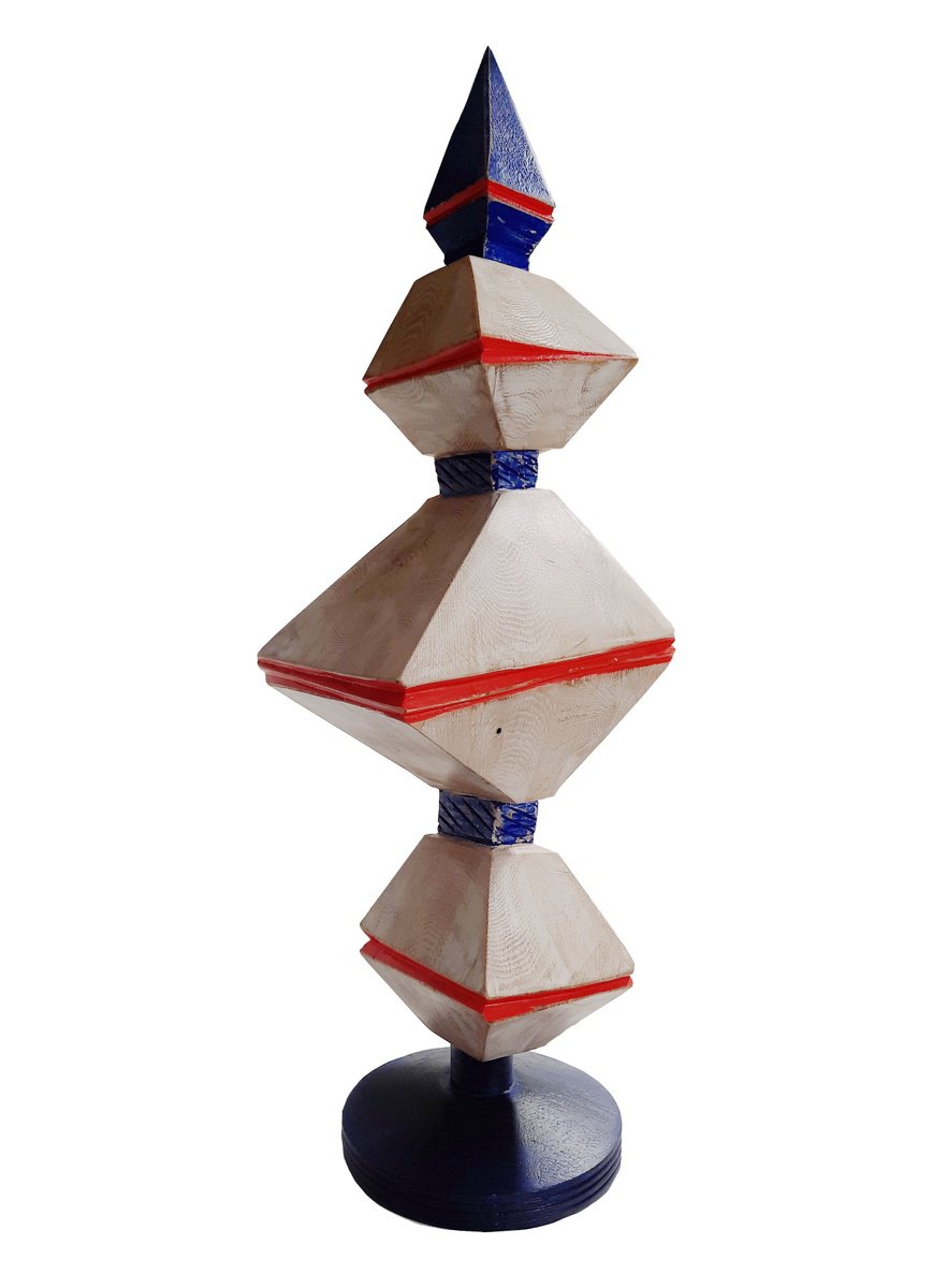 Urban And Pop Abstract Wood Sculpture By George Troyanov, 9 X 27, Winter Solstice, Original Artwork