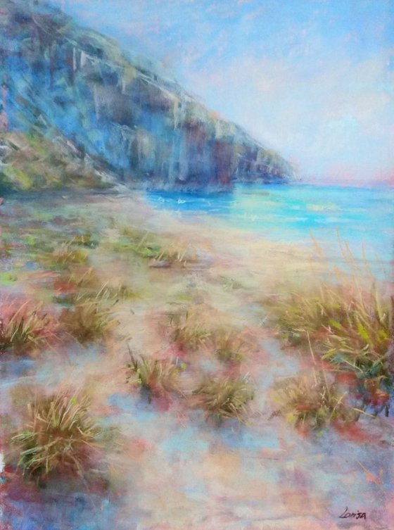 Lefkas, Milos beach | Original pastel painting