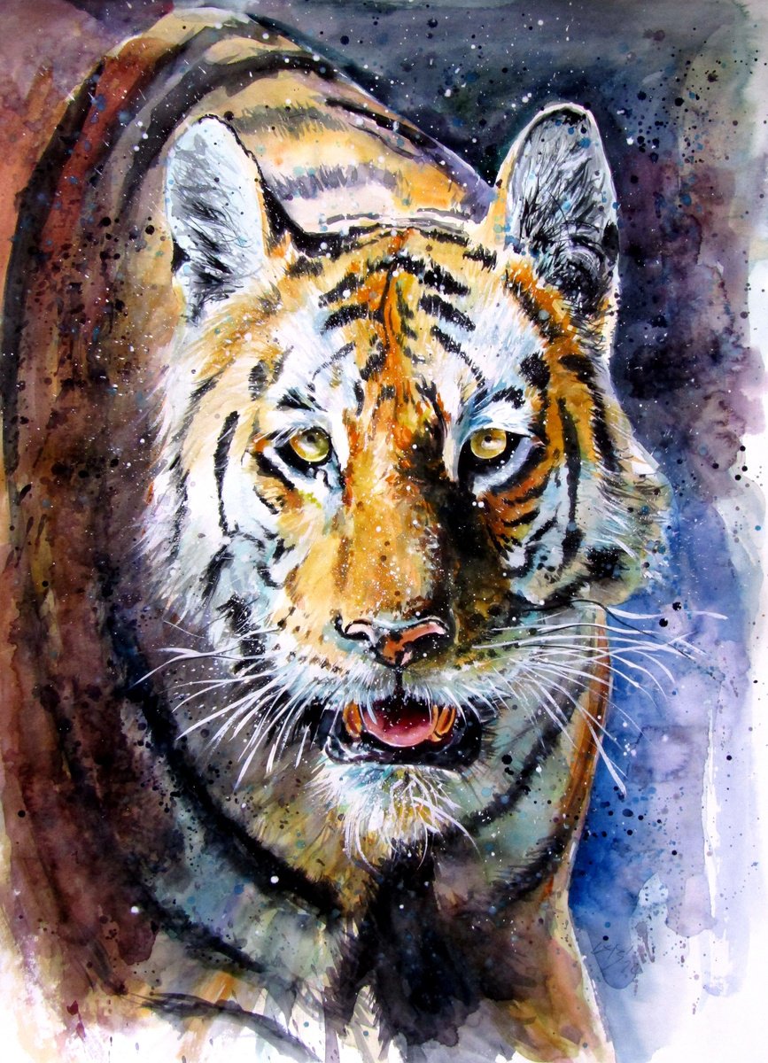 Impressionistic Watercolour , Collarwali Mataram Ii By Kovacs Anna Brigitta, 22 X 30, Artwork For Sale On Artfinder