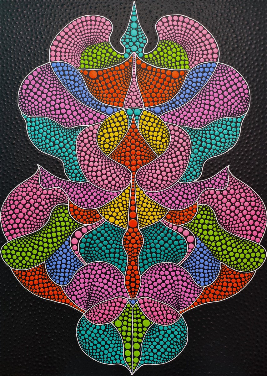 Psychedelic Lotus Garden By Oxana Lazari, 20 X 28, Artwork For Sale On Artfinder