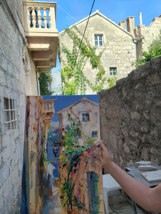 Sunny street in Italian style