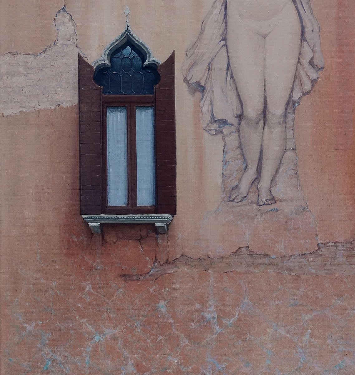 Urban And Pop Cityscapes Giclee Print By Oleg Kateryniuk, 20 X 28", Big Water Venice Renaissance, Original Artwork