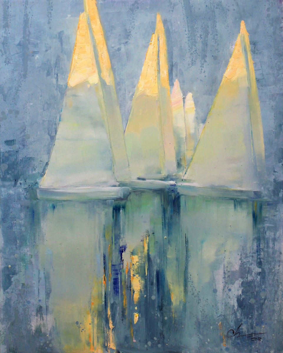 Abstract Landscape Oil Painting By Serhii Cherniakovskyi, 31 X 39", In Dreams, Original Artwork