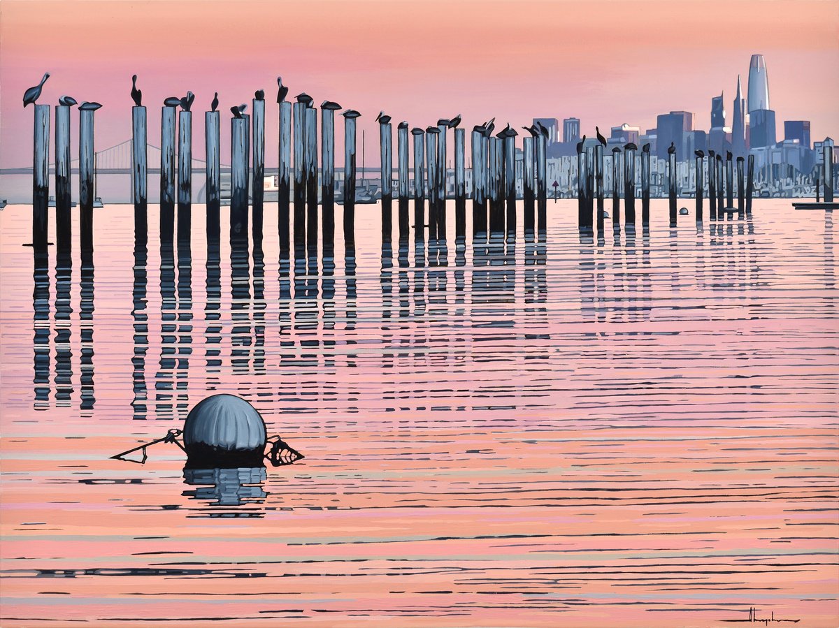  San Francisco Bay After Sunset By Alex Nizovsky, 40 X 30, Artwork For Sale On Artfinder