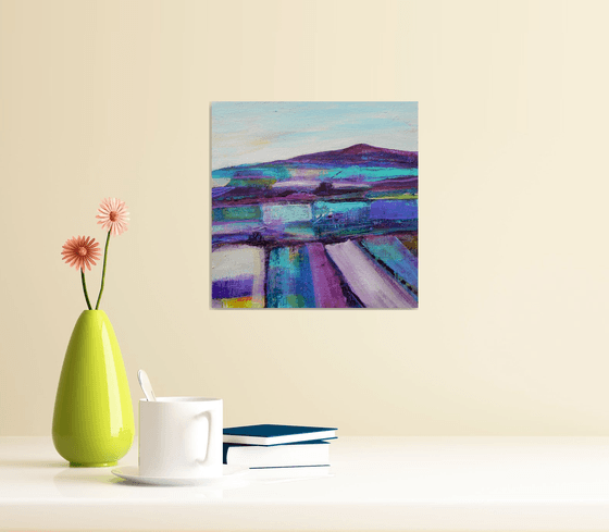 Abstract landscape - Dales #2  (ready to hang semi abstract landscape on box canvas)