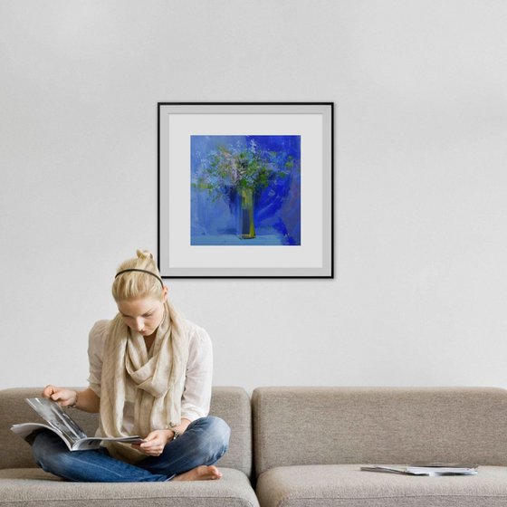Cobalt blue painting  " late green " (109sl15)