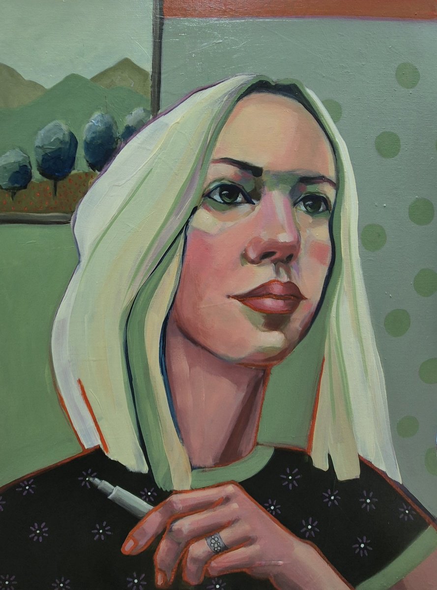 Impressionistic Portrait Acrylic Painting By Gitti Gv, 16 X 20, Untold Story, Original Artwork