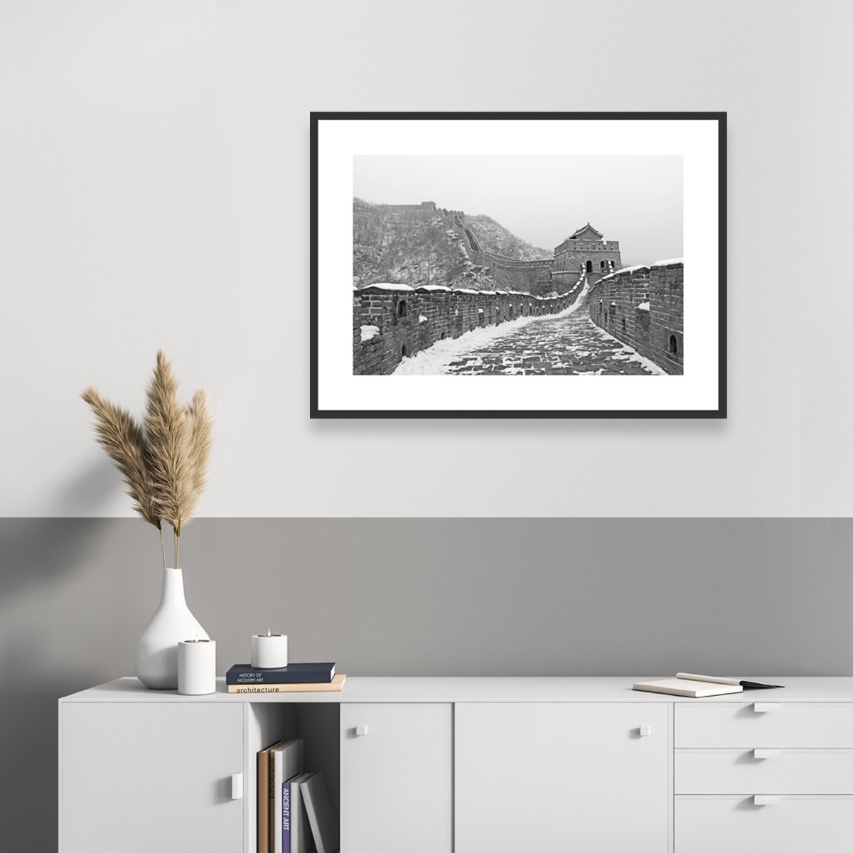 Photorealistic Cityscapes Photograph By Yuan Hua Jia, 31 X 23", Mutianyu Great Wall #2, Original Artwork